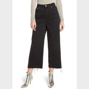 Topshop High Waist Wide Leg Crop Jeans